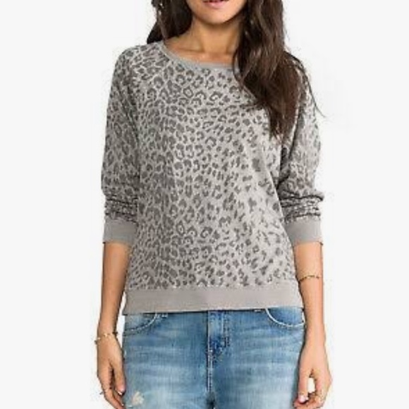 Current/Elliot The Letterman Metallic Leopard Print Scoop Neck Top Size M - Picture 9 of 9